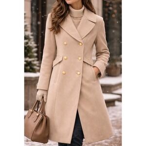 VTG 60s Wear in Good Health Womens Double Breasted Coat Sz M Wool USA Heritage